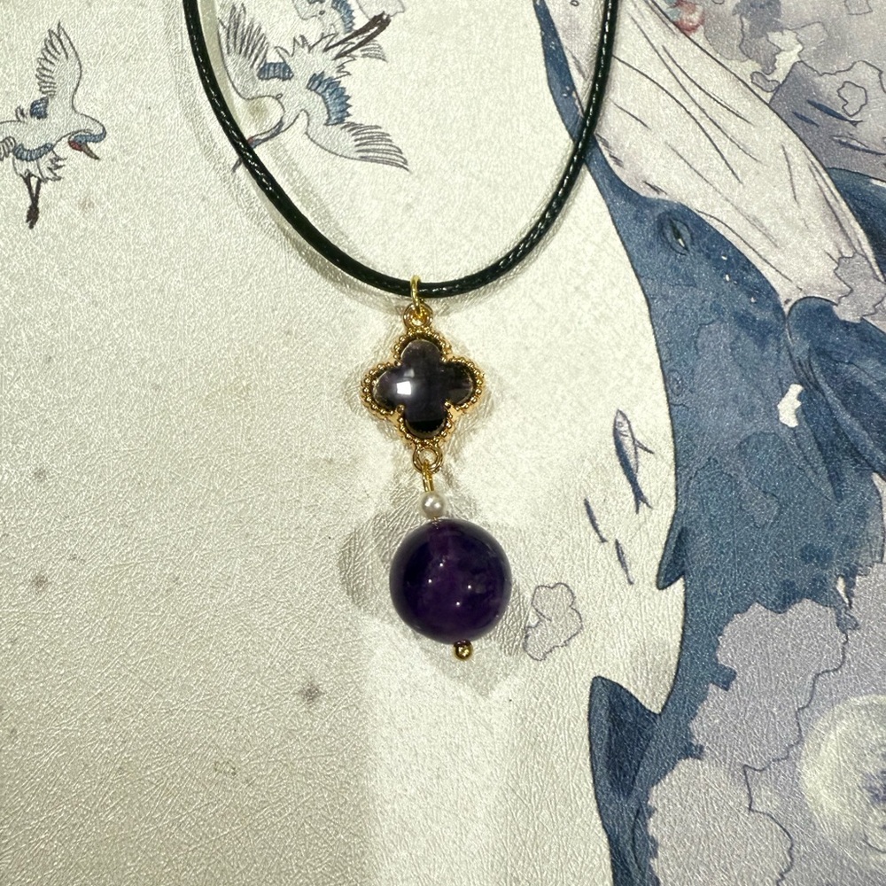Elegant Uruguayan Amethyst Pendant Necklace